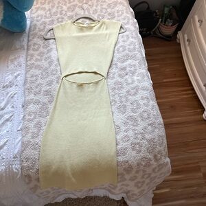 Aritzia Soft Yellow Backless Dress
